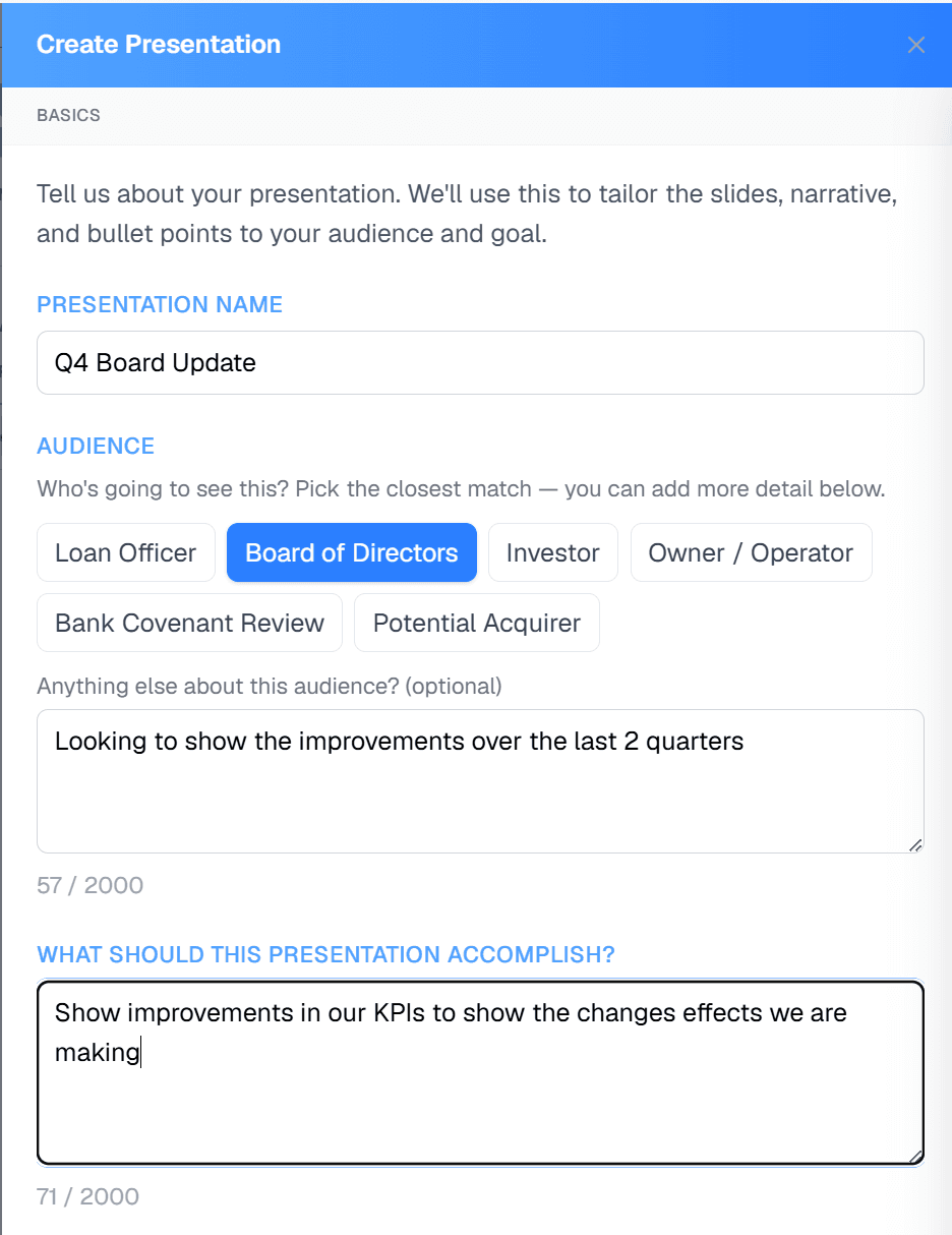 AI-Generated Presentations screenshot